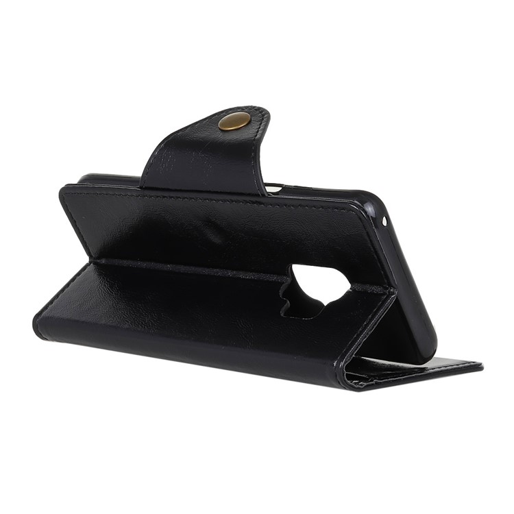 Textured PU Leather Wallet Stand Phone Case for Samsung Galaxy S9 G960 - Black-5