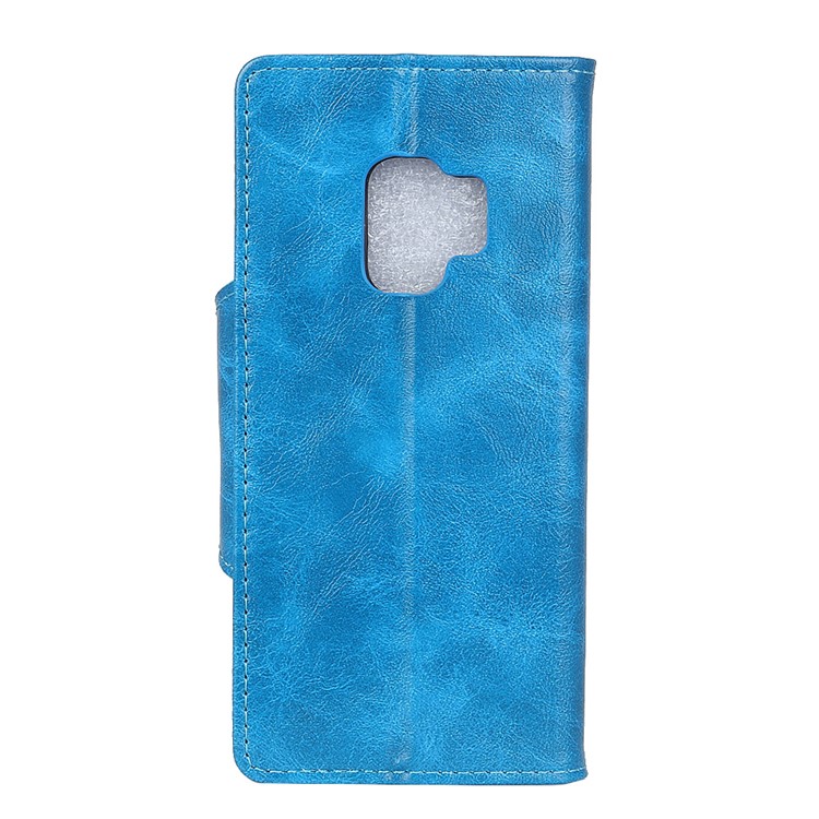 Textured PU Leather Protective Mobile Case for Samsung Galaxy S9 G960 - Blue-3