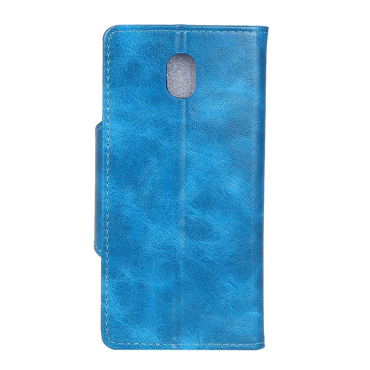 Textured PU Leather Wallet Stand Phone Casing for Samsung Galaxy J5 (2017) EU Version/J5 Pro (2017) - Blue-3