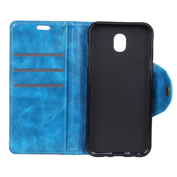 Textured PU Leather Wallet Stand Phone Casing for Samsung Galaxy J5 (2017) EU Version/J5 Pro (2017) - Blue-4