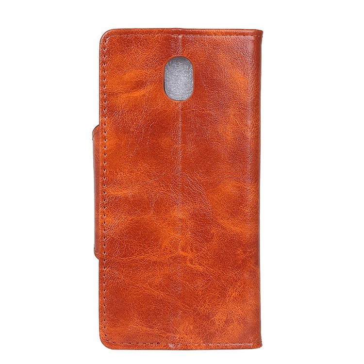 Textured PU Leather Wallet Stand Cell Phone Case for Samsung Galaxy J5 (2017) EU Version/J5 Pro (2017) - Brown-3
