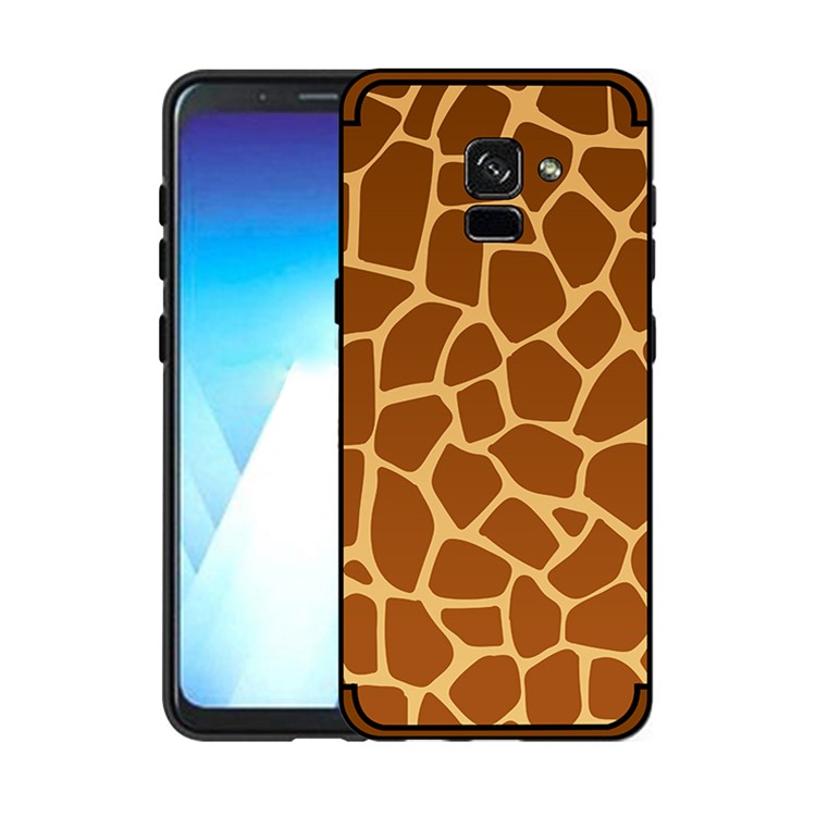 Embossment Pattern TPU Mobile Back Casing for Samsung Galaxy A8+ (2018) - Giraffe Pattern-1