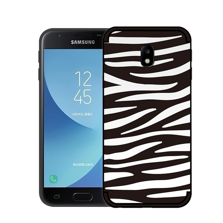 NXE Embossment Pattern TPU Shell for Samsung Galaxy J5 (2017) EU Version/J5 Pro (2017) - White Zebra Pattern-4