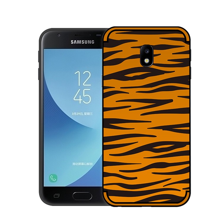 NXE Embossment Pattern TPU Back Case for Samsung Galaxy J5 (2017) EU Version/J5 Pro (2017) - Brown Zebra Pattern-4