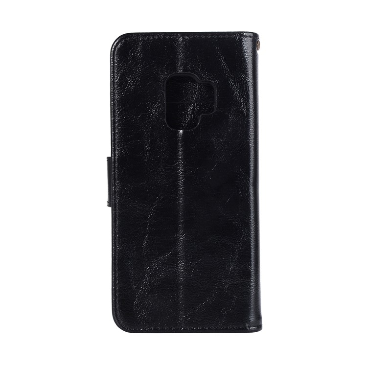 Premium Vintage PU Leather Stand Wallet Case for Samsung Galaxy S9 SM-G960 - Black-4