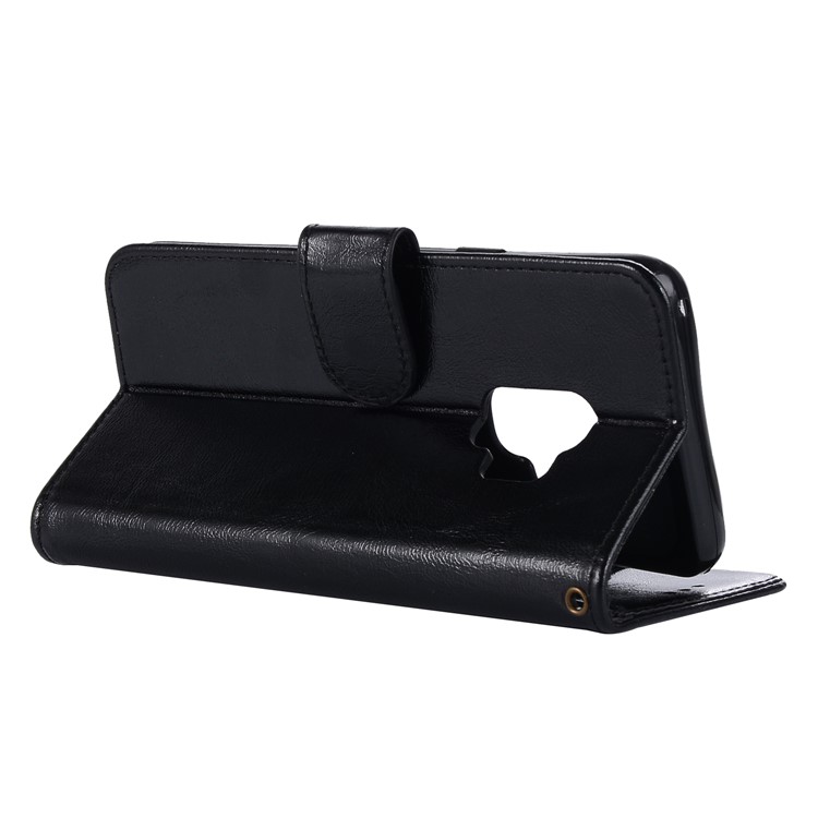 Premium Vintage PU Leather Stand Wallet Case for Samsung Galaxy S9 SM-G960 - Black-6