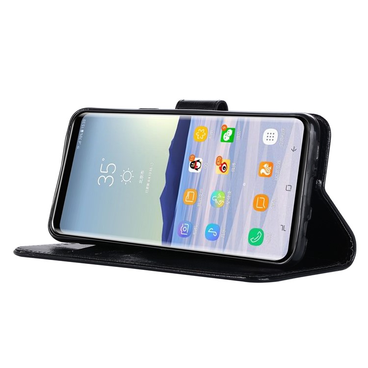 Premium Vintage PU Leather Stand Wallet Case for Samsung Galaxy S9 SM-G960 - Black-7