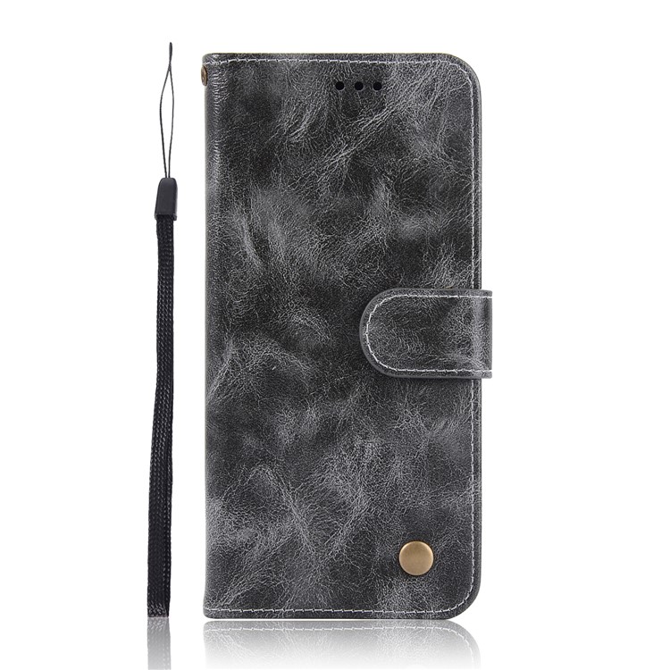 Premium Vintage PU Leather Stand Wallet Cover for Samsung Galaxy S9 SM-G960 - Grey-2