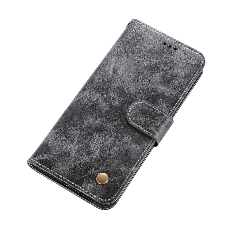 Premium Vintage PU Leather Stand Wallet Cover for Samsung Galaxy S9 SM-G960 - Grey-3