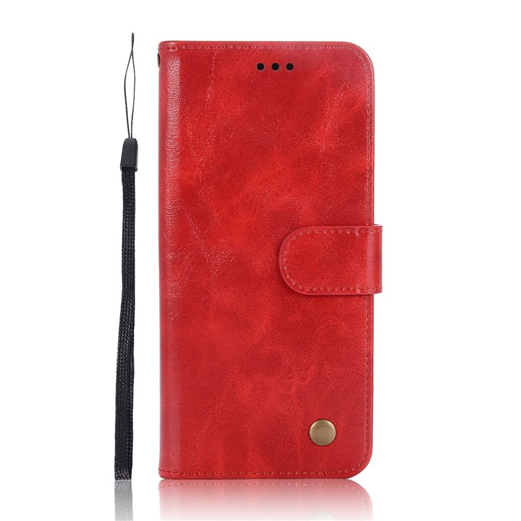 Premium Vintage PU Leather Stand Wallet Casing for Samsung Galaxy S9 SM-G960 - Red-2
