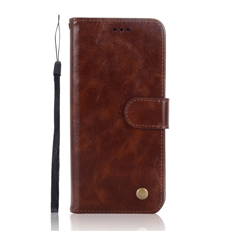 Premium Vintage PU Leather Stand Wallet Mobile Phone Case for Samsung Galaxy S9 SM-G960 - Coffee-2