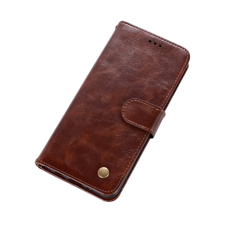 Premium Vintage PU Leather Stand Wallet Mobile Phone Case for Samsung Galaxy S9 SM-G960 - Coffee-3