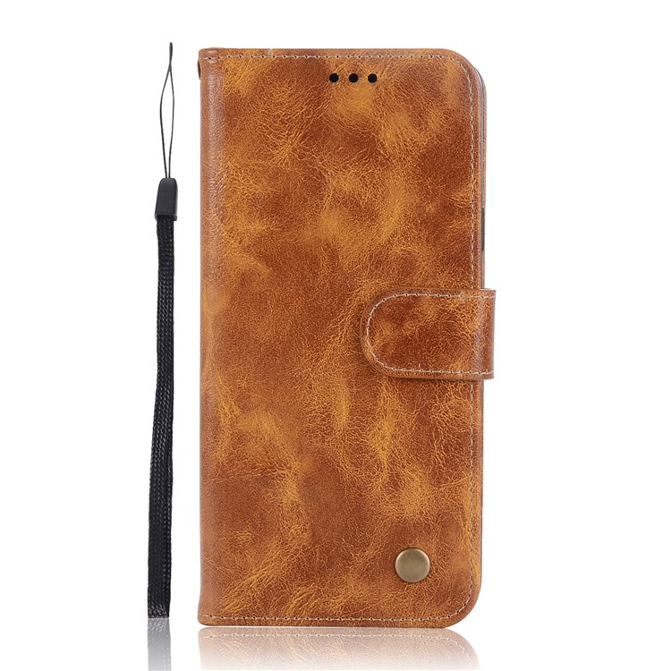 Premium Vintage PU Leather Stand Wallet Cell Phone Case for Samsung Galaxy S9 SM-G960 - Brown-2