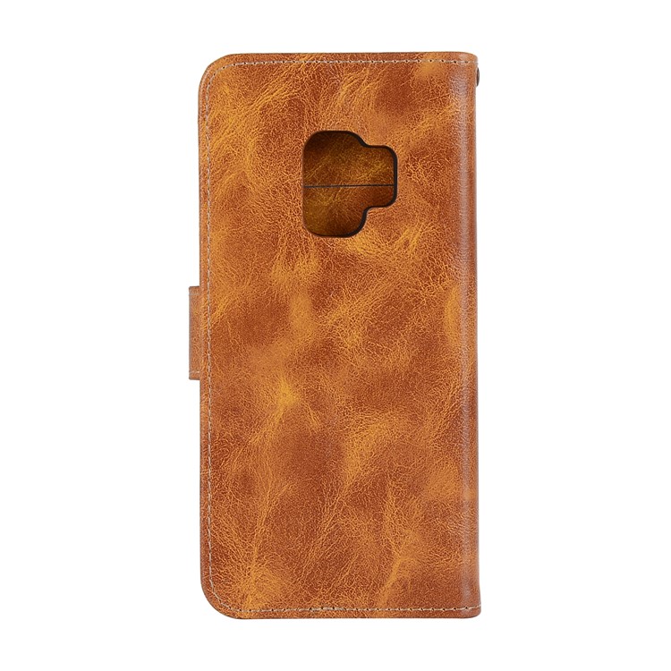 Premium Vintage PU Leather Stand Wallet Cell Phone Case for Samsung Galaxy S9 SM-G960 - Brown-4