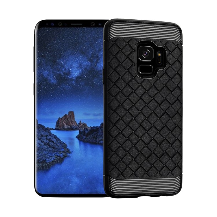 

Woven Pattern TPU Cell Phone Cover for Samsung Galaxy S9 G960 - Black