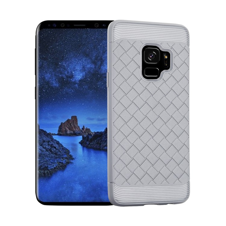 

Тканый Шаблон Корпуса Мобильного Телефона TPU Для Галактики Samsung S9 G960 - Серый
