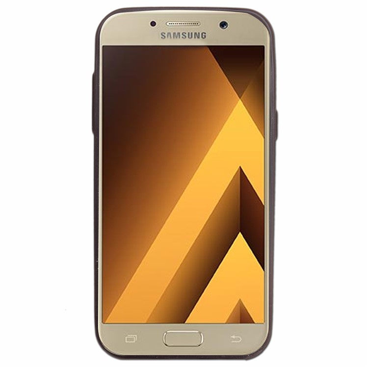 Matte Woven Texture Leather Coated TPU Shell for Samsung Galaxy A7 (2017) SM-A720 - Blue-3