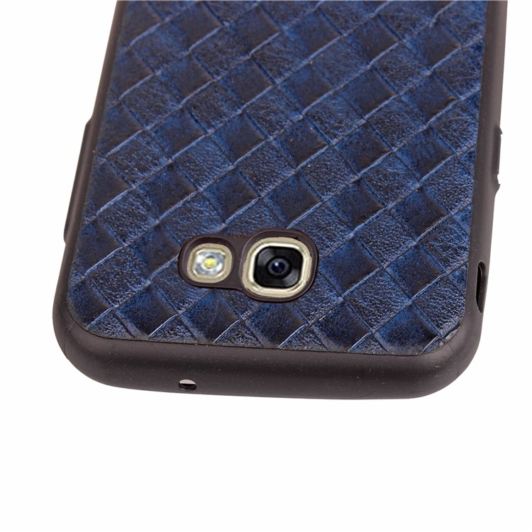 Matte Woven Texture Leather Coated TPU Shell for Samsung Galaxy A7 (2017) SM-A720 - Blue-6
