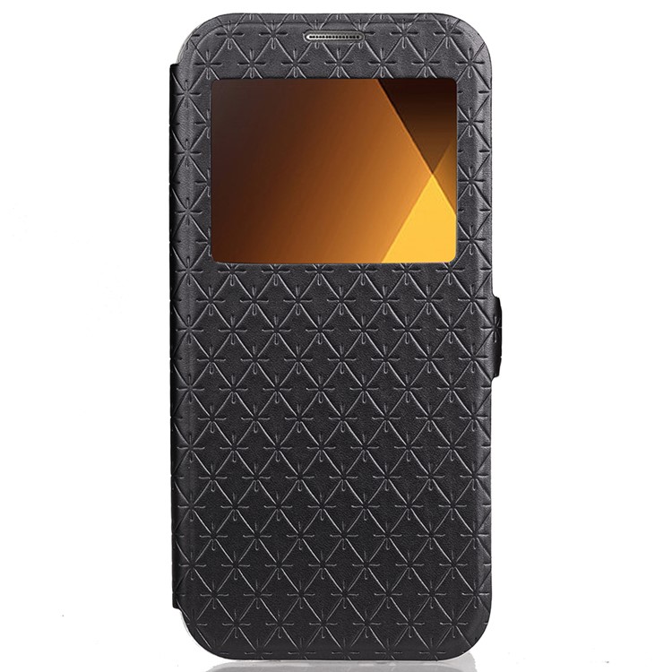 Rhombus View Window Leather Stand Case for Samsung Galaxy A5 (2017) A520 - Black-1