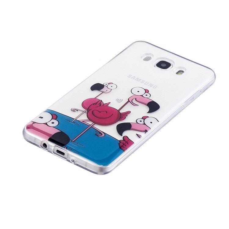For Samsung Galaxy J7 (2016) J710 Pattern Printing IMD TPU Protective Lightweight Case - Cartoon Flamingo-5