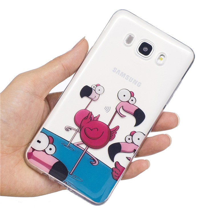 For Samsung Galaxy J7 (2016) J710 Pattern Printing IMD TPU Protective Lightweight Case - Cartoon Flamingo-11