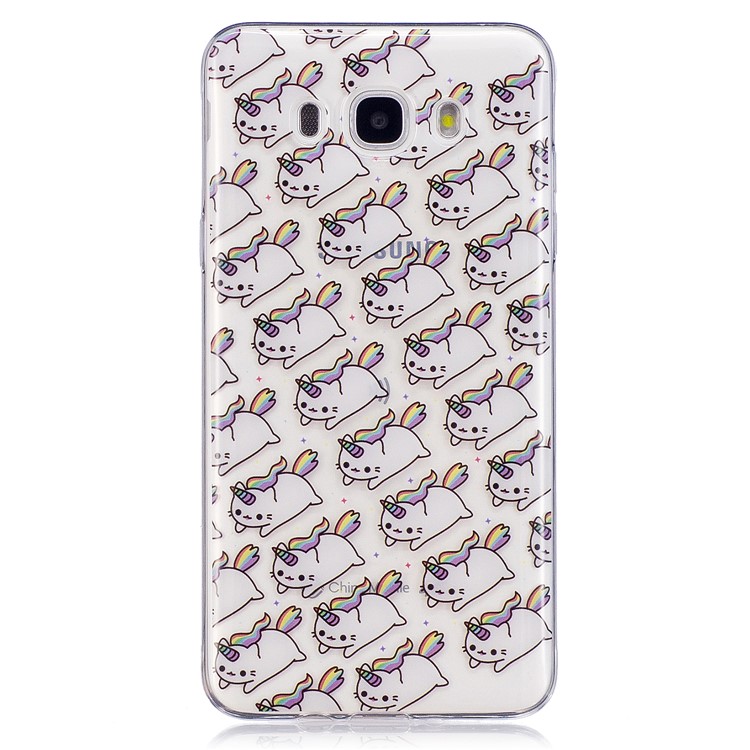 For Samsung Galaxy J7 (2016) J710 Pattern Printing IMD TPU Casing - Cute Unicorns-2