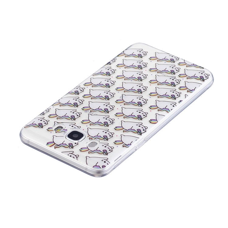 For Samsung Galaxy J7 (2016) J710 Pattern Printing IMD TPU Casing - Cute Unicorns-4