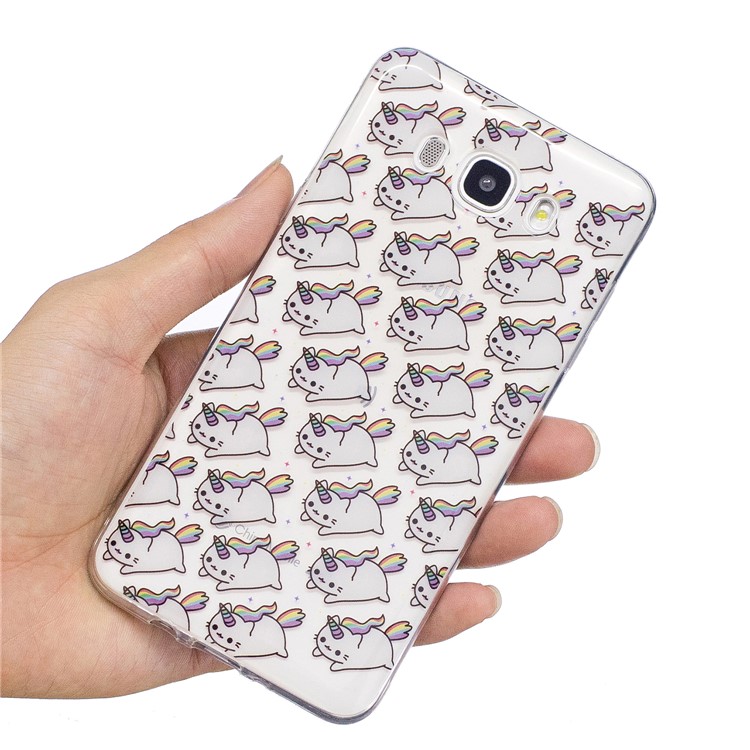 For Samsung Galaxy J7 (2016) J710 Pattern Printing IMD TPU Casing - Cute Unicorns-6
