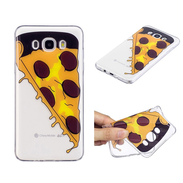 For Samsung Galaxy J7 (2016) J710 Pattern Printing IMD TPU Soft Case - Pizza-1