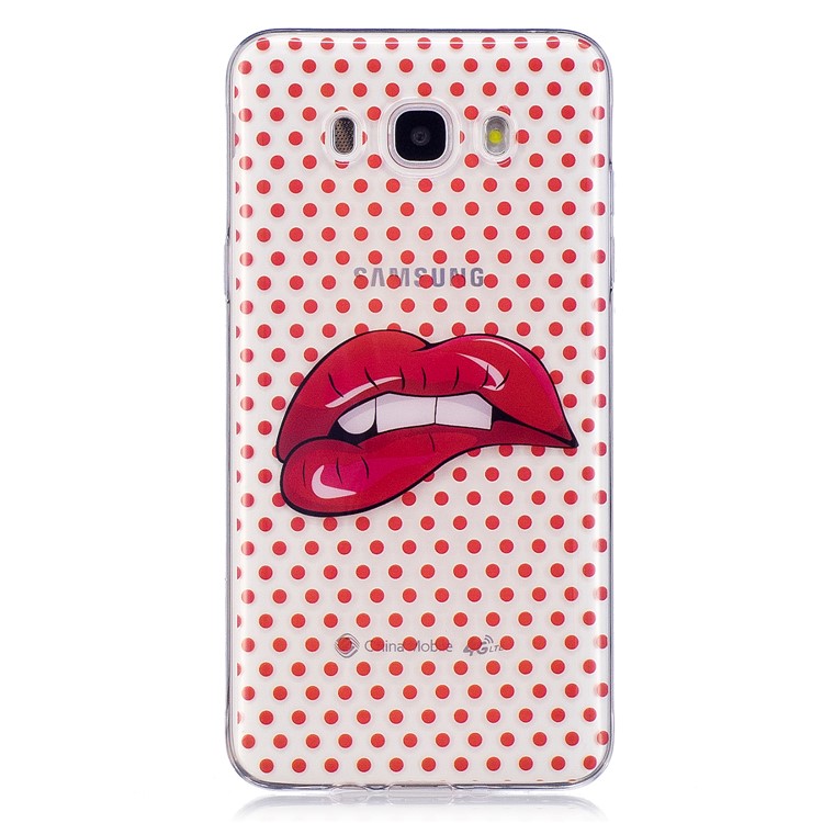 Pattern Printing IMD TPU Thin Cover for Samsung Galaxy J7 (2016) J710 - Red Lip-2