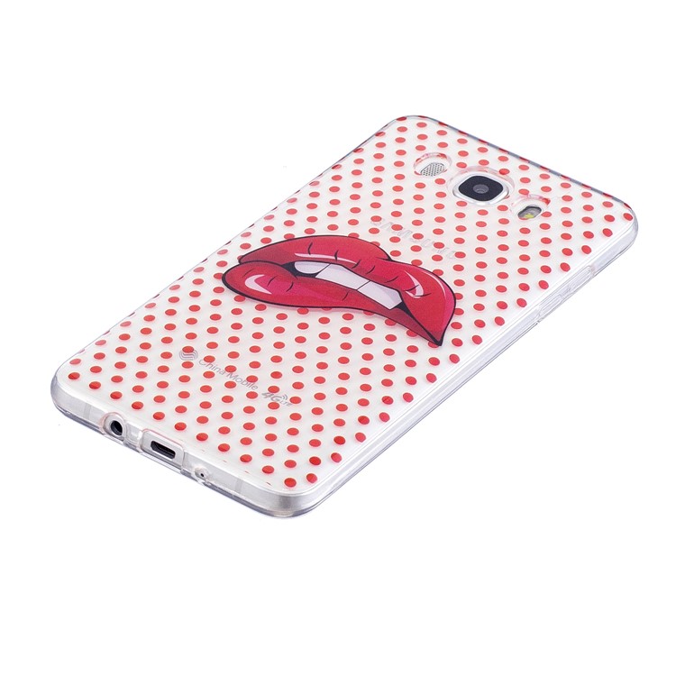 Pattern Printing IMD TPU Thin Cover for Samsung Galaxy J7 (2016) J710 - Red Lip-3