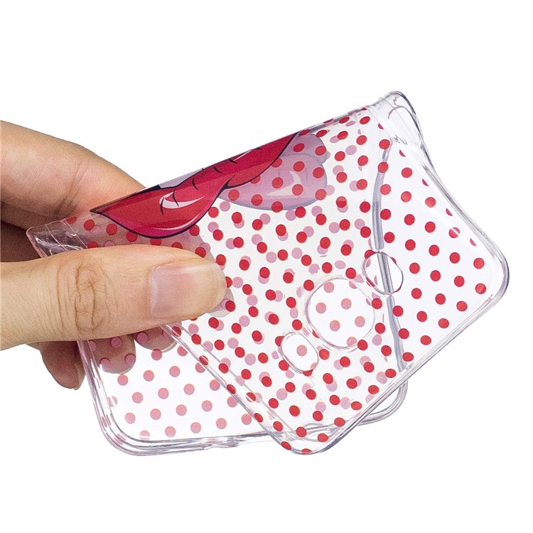 Pattern Printing IMD TPU Thin Cover for Samsung Galaxy J7 (2016) J710 - Red Lip-5