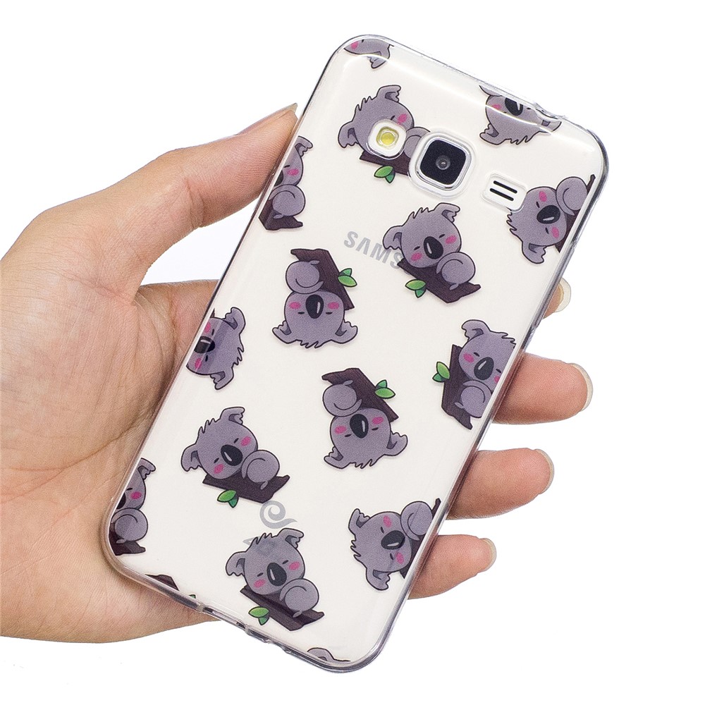 Case de Dos à Motifs IMD Soft TPU Pour Samsung Galaxy J3 (2016) / J3 - Beaux Koalas