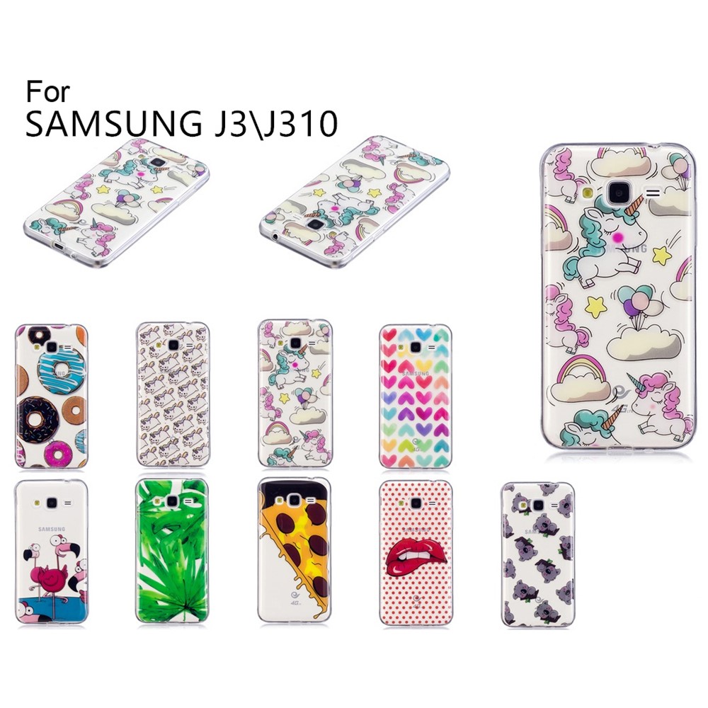 Case de Dos à Motifs IMD Soft TPU Pour Samsung Galaxy J3 (2016) / J3 - Beaux Koalas