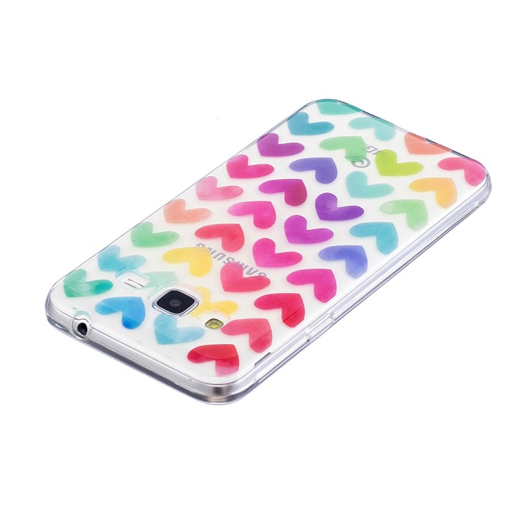 Patterned IMD Soft TPU Back Cover for Samsung Galaxy J3 (2016) / J3 - Colorful Hearts-4