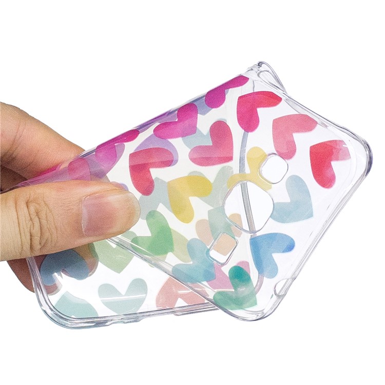 Patterned IMD Soft TPU Back Cover for Samsung Galaxy J3 (2016) / J3 - Colorful Hearts-5