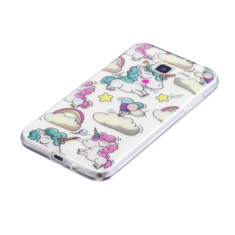 Patterned IMD Soft TPU Back Shell for Samsung Galaxy J3 (2016) / J3 - Shy Unicorns-3