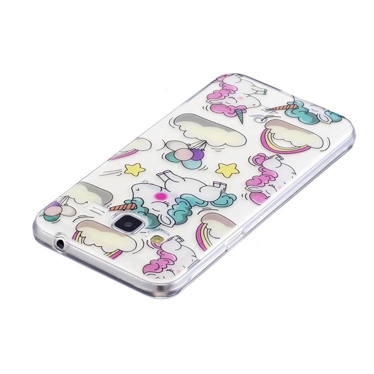 Patterned IMD Soft TPU Back Shell for Samsung Galaxy J3 (2016) / J3 - Shy Unicorns-4