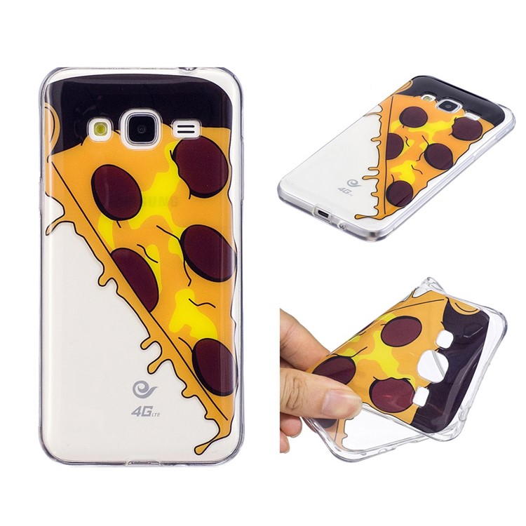 Pattern Printing IMD Soft TPU Phone Cover for Samsung Galaxy J3 (2016) / J3 - Pizza-1