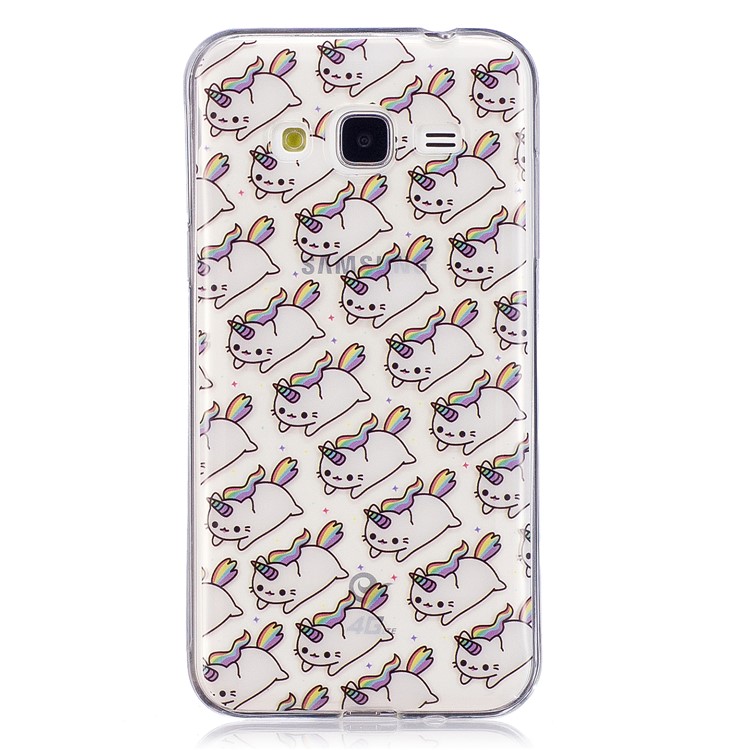 Patterned IMD Soft TPU Mobile Case for Samsung Galaxy J3 (2016) / J3 - Cute Unicorns-2