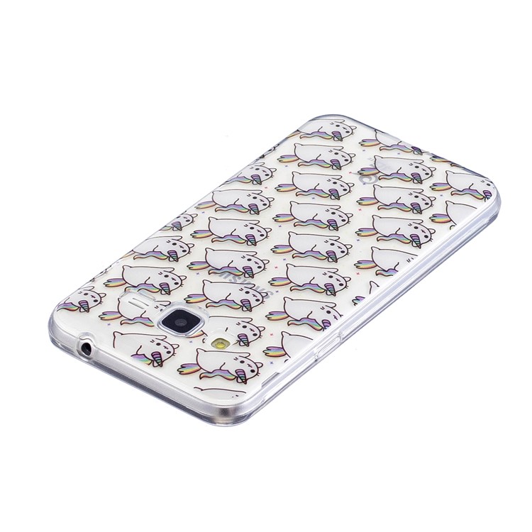 Patterned IMD Soft TPU Mobile Case for Samsung Galaxy J3 (2016) / J3 - Cute Unicorns-4