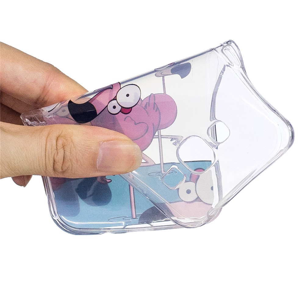 Patterned IMD Soft TPU Mobile Cover for Samsung Galaxy J3 (2016) / J3 - Cartoon Flamingos-5