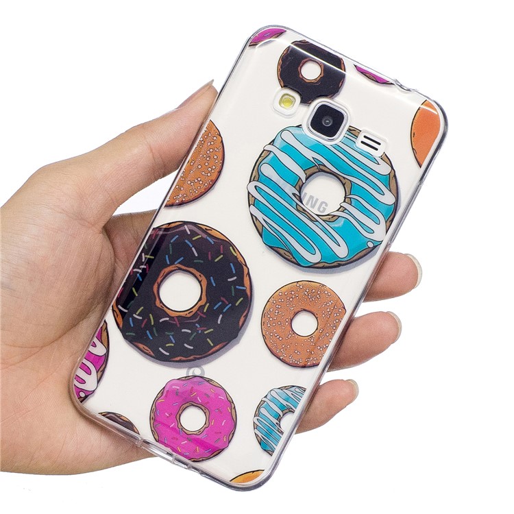 Patterned IMD Soft TPU Mobile Shell for Samsung Galaxy J3 (2016) / J3 - Doughnuts-6