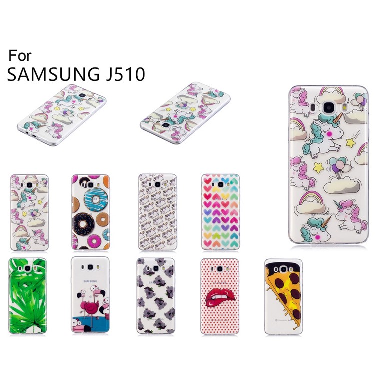 Pattern Printing IMD TPU Soft Casing Shell for Samsung Galaxy J5 (2016)/J510 - Colorful Hearts-7