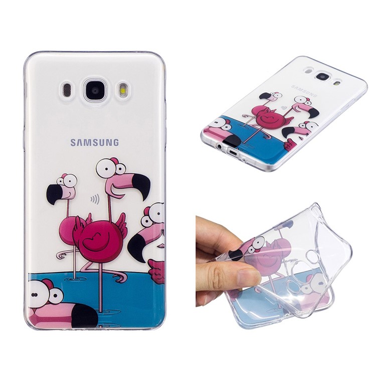 Pattern Printing IMD TPU Soft Cover for Samsung Galaxy J5 (2016)/J510 - Flamingoes-1