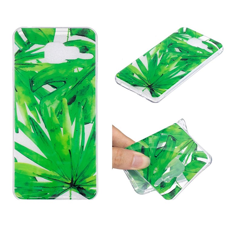 Pattern Printing IMD TPU Cover Case for Samsung Galaxy A5 SM-A510F (2016) - Green Leaves-1