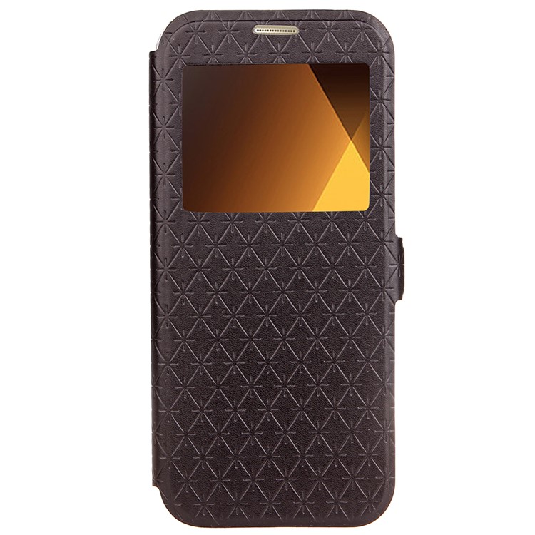 Rhombus View Window Leather Stand Case for Samsung Galaxy A3 (2017) A320 - Black-2