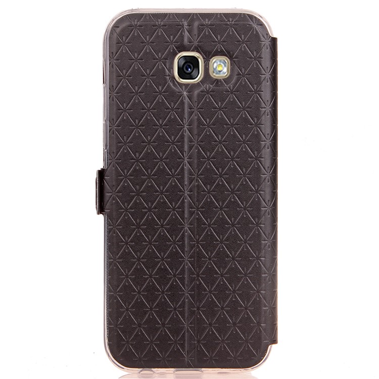Rhombus View Window Leather Stand Case for Samsung Galaxy A3 (2017) A320 - Black-3