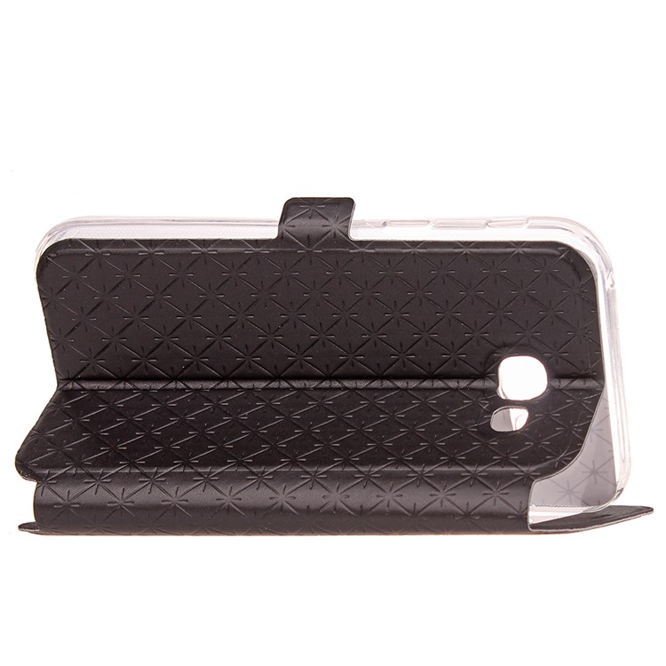 Rhombus View Window Leather Stand Case for Samsung Galaxy A3 (2017) A320 - Black-7