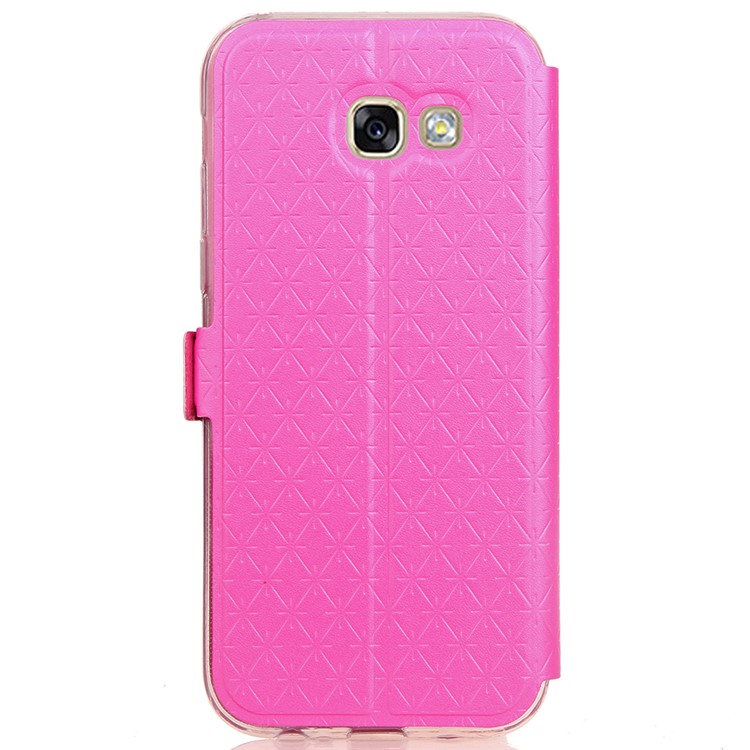 Rhombus View Window Stand Leather Flip Case for Samsung Galaxy A3 (2017) A320 - Rose-3